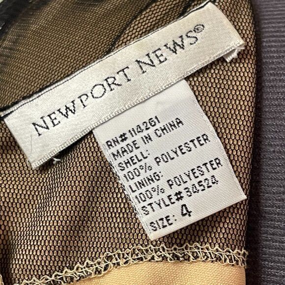 Newport News Cocktail Black V Neck Dress 4 - Picture 8 of 10